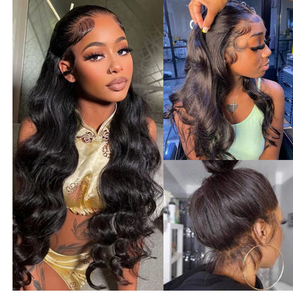 360 Lace Front Wigs Human Hair Wigs for Black Women Body Wave 360 Full Lace Frontal Wigs Human Hair Pre Plucked with Baby Hair Natural Hairline 360 HD Lace Front Wig (22 Inch)