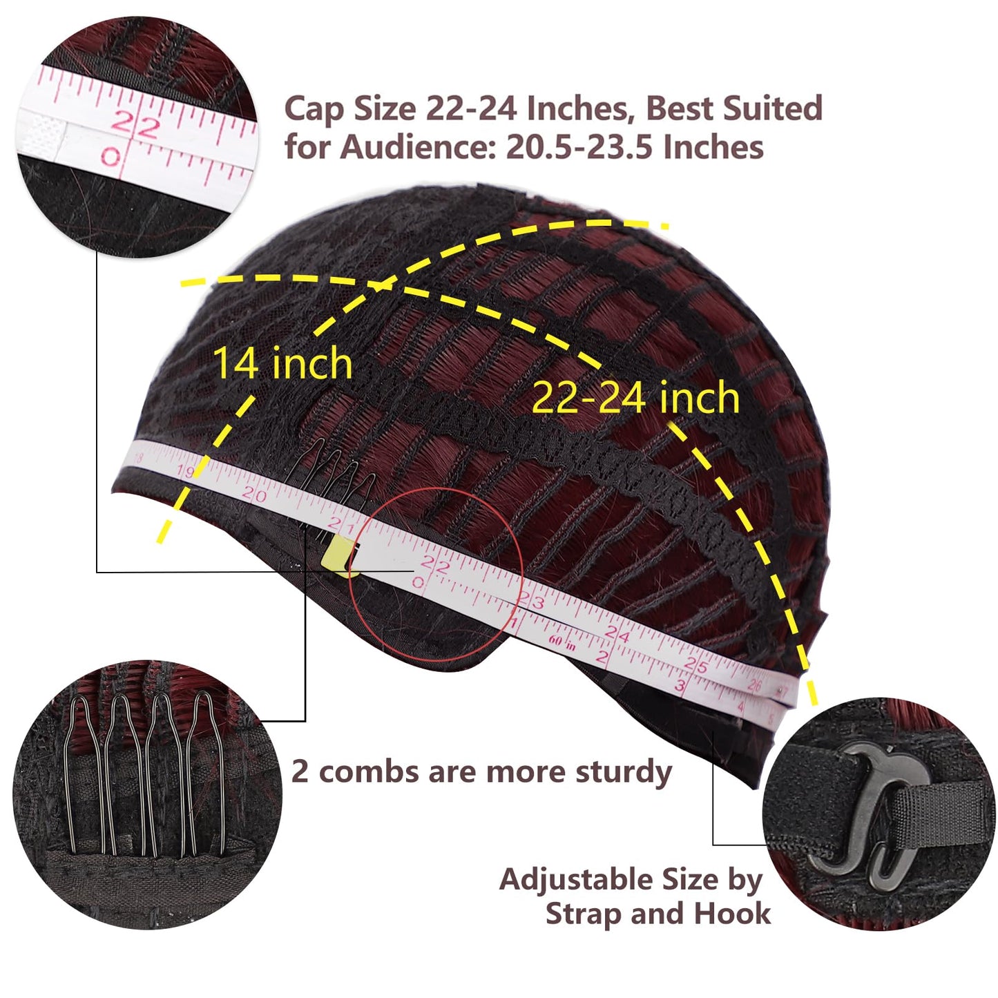 AISI HAIR Curly Bob Wig with Bangs Short Wavy Wine Red Color Wigs for Women Bob Style Synthetic Heat Resistant Bob Wigs