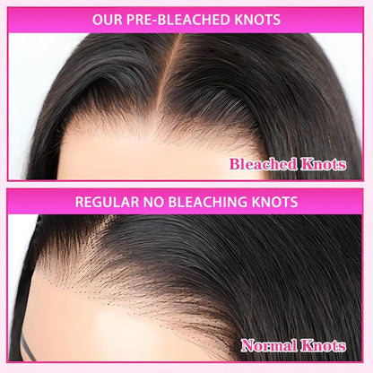 30 Inch Glueless Wigs Human Hair Pre Plucked,Pre Cut 7x5 HD Lace Wear and Go Glueless Wigs Human Hair Pre Bleached Knots,Straight Lace Front Closure Wig for Women 200% Density