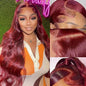 99J Burgundy Lace Front Wigs Human Hair Pre Plucked 13x4 Red Colored Human Hair Lace Front Wigs Body Wave 180% Density HD Lace Front Wigs Human Hair Burgundy Lace Frontal Wigs Human Hair 22 Inch