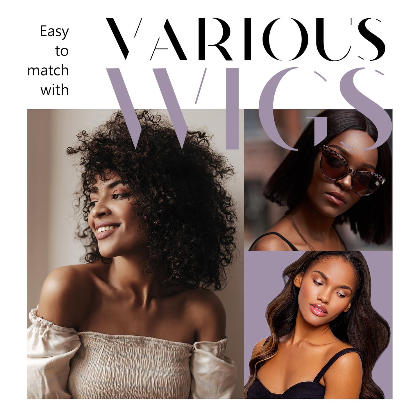 Dreamlover Wig Grip Band, Headband for Keeping Wigs in Place, Black, 2 Pieces