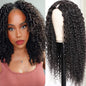 Ainmeys Curly V Part Wigs Brazilian Kinky Curly Human Hair Wigs for Black Women V Shape Wigs No Leave Out Lace Front Wigs Upgrade U Part Wigs Glueless Full Head Clip In Half Wigs(14IN 180% Density)