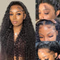 GIESWY 30 Inch Deep Wave Lace Front Wigs Human Hair 180% Density 13x4 HD Transparent Lace Frontal Wigs for Women Curly Glueless Wigs Human Hair Pre Plucked with Baby Hair (30inch,Natural Black)