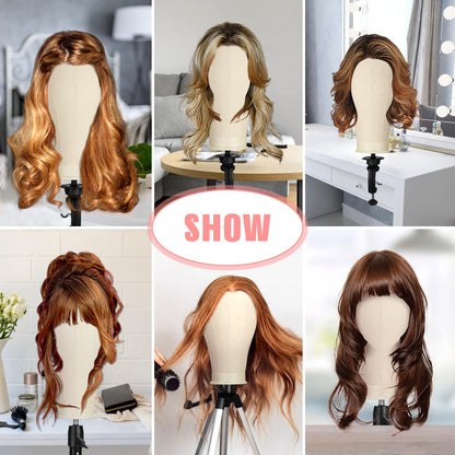 SZCY LLC 23 Inch Canvas Block Mannequin Head for Wigs Making Display with Wig Caps, T Pins, C Bristle Brush