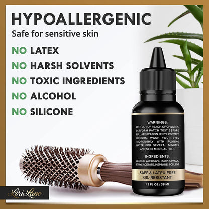 Wig Glue for Front Lace Wig - Waterproof Lace Glue - Latex-Free and Oil-Resistant Hair Adhesive - Strong Hold Bonding - 1.3 fl oz (1 PC), Wig Band 1, Wig Cap 2. (Watermelon Milky White)