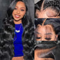 Smabuity 13x6 Body Wave Lace Front Wigs Human Hair HD Transparent Lace Front Wigs Human Hair 180% Density Glueless Frontal Wigs Human Hair for Women Pre Plucked with Baby Hair Natural Black 22 Inch