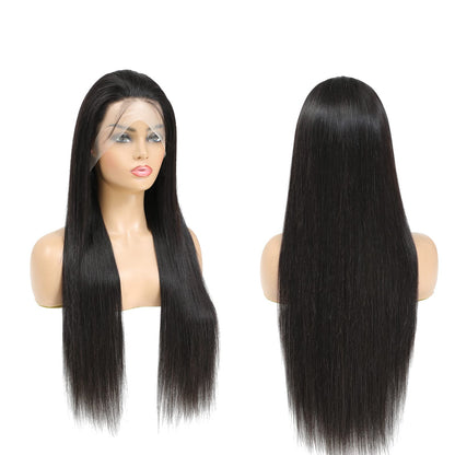 Straight Lace Front Wigs Human Hair 13x4 HD Transparent Lace Front Wigs for Black Women Glueless Brazilian Virgin Hair Lace Frontal Wig 180% Density Pre Plucked with Baby Hair Hairline