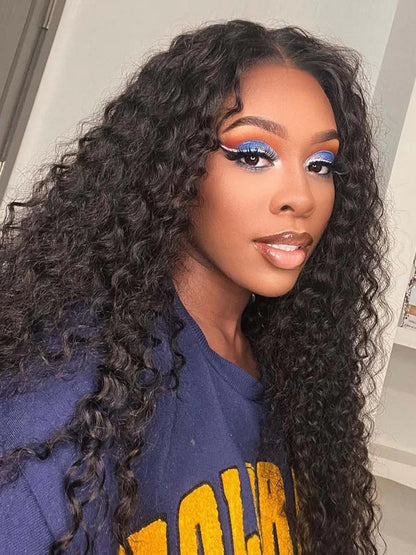 ISEE Hair Wear and Go Glueless Wig for Beginners Wigs Deep Wave Glueless Wigs Human Hair Pre Plucked New Upgraded No Glue 6x4 HD Lace Closure Wigs Human Hair for Black Women with Baby Hair 18 Inch