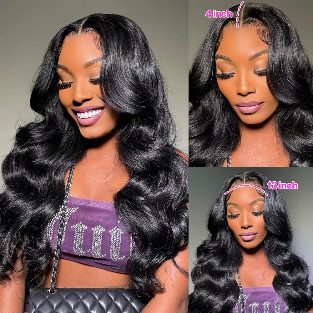 Yamikk Body Wave Lace Front Wigs Human Hair Pre Plucked 180% Density 13x5 Hd Lace Frontal Human Hair Wigs For Women 22 Inch