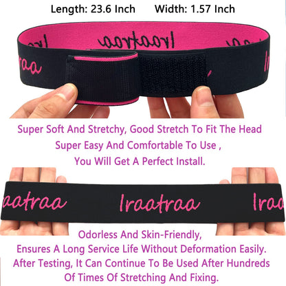 Iraatraa 6 Pcs Elastic Wig Band Set - Lace Melting Bands For Lace Front Wigs, Keeping Wigs In Place & Laying Edges (8 Piece Set, Black Rose)