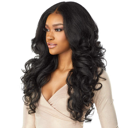 Sensationnel What Lace 13X6 Wigs - Latisha Lacefrontal Hand Tied Glueless Synthetic With Natural Density Preplucked Hairline (FLAMBOYAGEBLONDE)