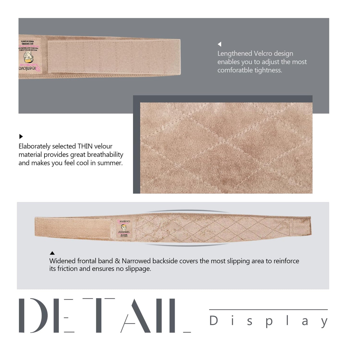 Dreamlover Wig Grip Bands, Headband for Keeping Wigs in Place, Tan, 2 Pieces