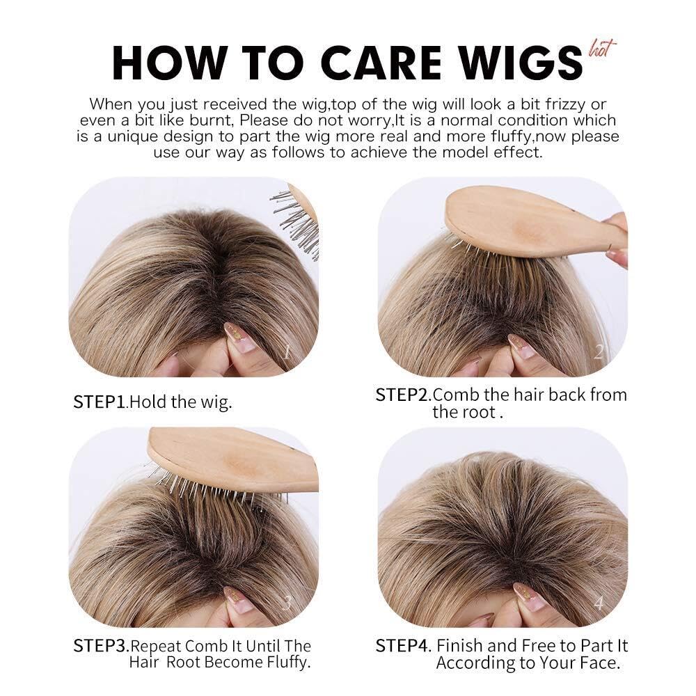 HAIRCUBE Brown Bob Wig Short Hair Wigs for Women Highlight Heat Resistant Fibre Synthetic Wig Natural Looking 10 Inch