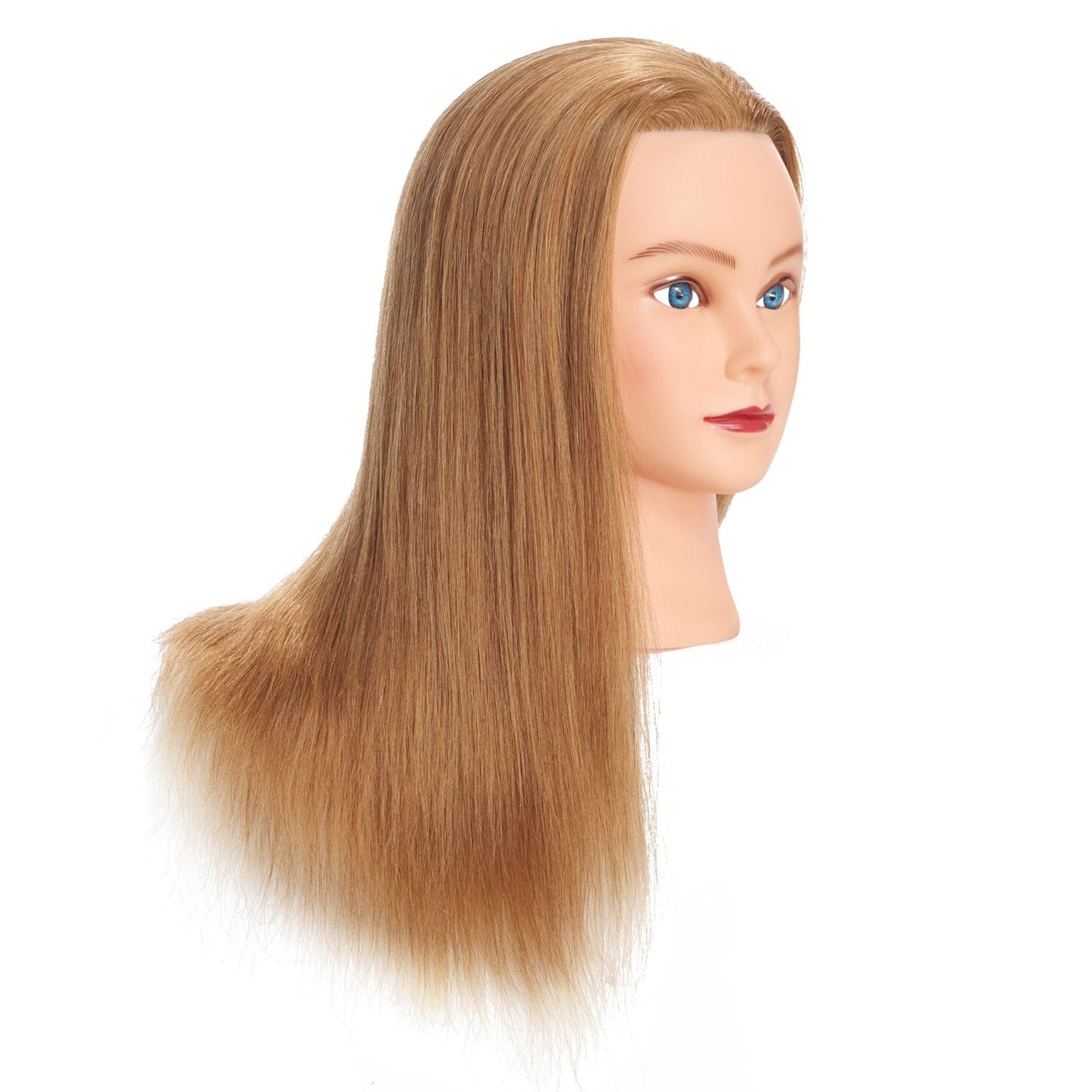 20-22" 100% Human Hair Mannequin Head Training Head Cosmetology Manikin with Free Clamp Stand (Blonde)