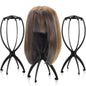 obeoby Wig Stand, Portable Wig Holder Wig Head Stand for All Wigs Travel Wig (black(3pack))