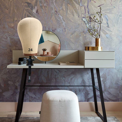 ZGCYSMHT 20 Inch Wig Head Cork Canvas Block Head Mannequin Head With Stand for Making Wigs (20inch)