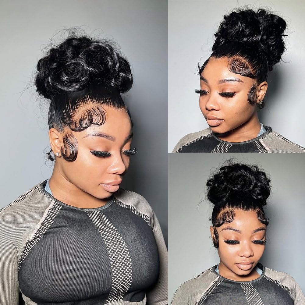 22 Inch Hidden Strap Glueless 360 Lace Front Wigs Human Hair Pre Cut Pre Bleached Pre Plucked Body Wave 360 Full Lace Wigs Human Hair for Black Women 200% Density HD Lace Front Wigs Human Hair