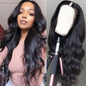 Dosacia V Part Wigs Body Wave Brazilian Virgin Human Hair Wigs For Black Women Upgrade U Part Glueless Wigs Full Head Clip In Half Wig V Shape Wigs No Leave Out Lace Front Wigs 180% Density 14Inch
