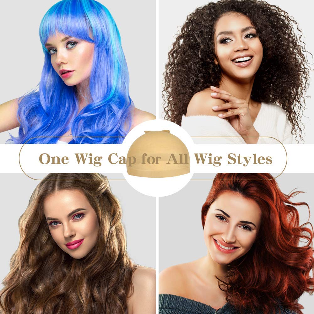Dreamlover Beige Stocking Wig Caps for Women, 12 Pieces