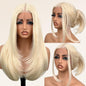 Glueless Synthetic Lace Front Wig 26 Inches Long Straight Blonde Wigs for Black Women 13x5x1 HD Lace Hand Tied Pre Plucked Hairline (#613 Blonde, 26 Inch)