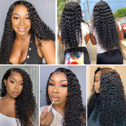 Healthair 250% Density 360 Lace Front Wigs Human hair Deep Wave Lace Front Wigs for Black Women Lace Front Wigs Preplucked HD Lace 15A Remy Human Hair Wigs Deep Curly Wigs Can Make any Part(18inch)
