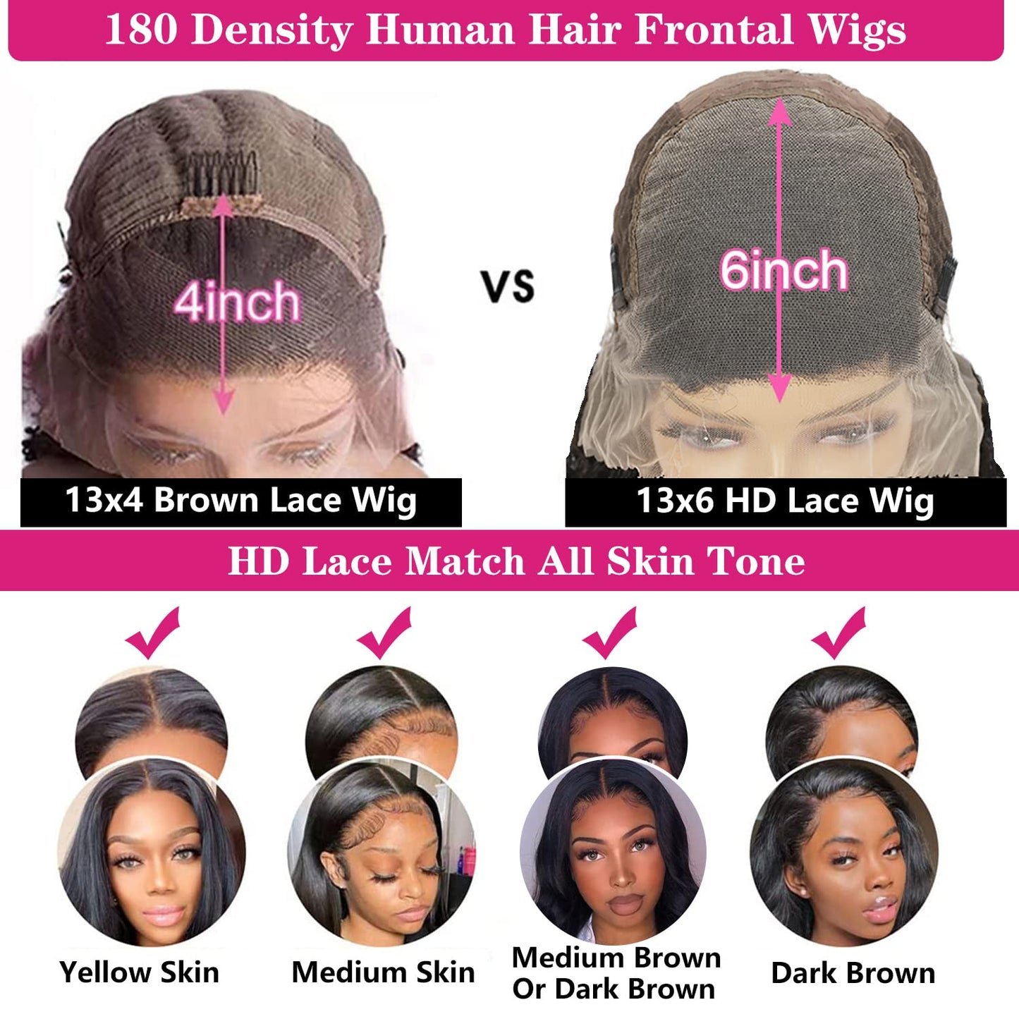 Ysxbui 13x6 Lace Front Wigs Human Hair 180% Density HD Transparent Straight Lace Front Wigs Human Hair Wigs Pre Plucked Brazilian Virgin Lace Frontal Wigs for Women (28 Inch)
