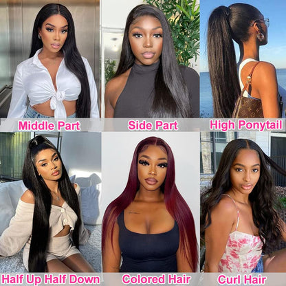 CUTE BEIN 210% Density 30 Inch Lace Front Wigs,100% Human Hair,[2-Year Life,250g],Straight Human Hair Wigs for Black Women,13x6 HD Lace Frontal Wigs Pre Plucked Free Part