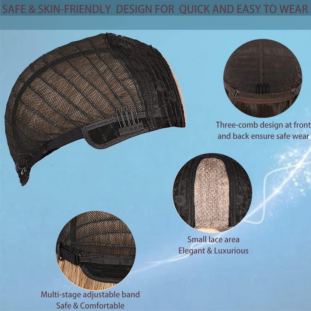 Long Brown Wig for Women 26Inch Wavy Curly Brown Highlight Blonde Hair Wigs Synthetic Hair Replacement Wig Heat Resistant Hair Wig for Daily Party Use Halloween Costume Wigs