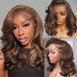 Brown Bob Wig Human Hair 13x4 Frontal Lace Wig 16 Inch Body Wave HD Lace Front Wigs Human Hair Pre Plucked Glueless Bob Wigs for Women (#4 Brown, 16 Inch)