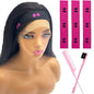 Elastic Wig Bands Set with Lace Melting Bands and Edge Wraps - Keep Lace Front Wigs in Place, Lay Edges (5 Piece Set, Pink Bow)