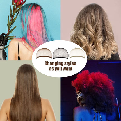 MORGLES Mesh Wig Cap for Women Men, Kids, 6PCS Hair Net for Wig Closed End, Brown, Beige, Black