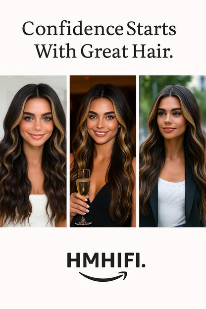 Long Brown Wig for Women 26Inch Wavy Curly Brown Highlight Blonde Hair Wigs Synthetic Hair Replacement Wig Heat Resistant Hair Wig for Daily Party Use Halloween Costume Wigs