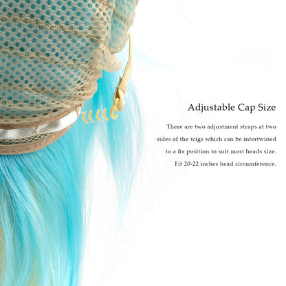 Modernfairy Anime Halloween Wig Aqua Blue for Cosplay Party, Synthetic Layered Short Hair Wigs with Bangs, Pastel Wigs for Women Men