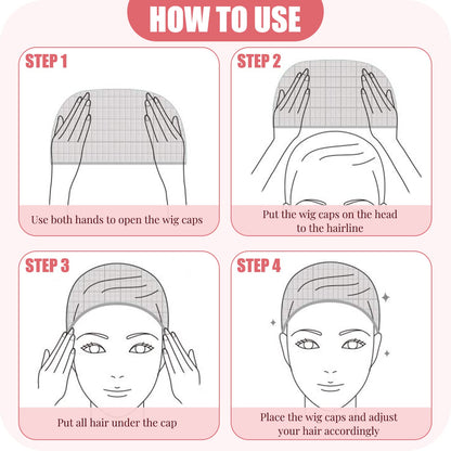 MORGLES 4Pcs Nylon Wig Caps with 2Pcs Mesh Net Wig Cap for Women Non Slip Lace Front Nude