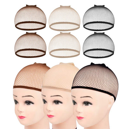 MORGLES Mesh Wig Cap for Women Men, Kids, 6PCS Hair Net for Wig Closed End, Brown, Beige, Black