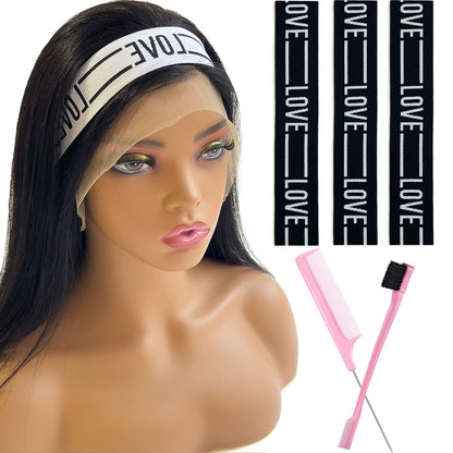 Iraatraa Elastic Bands For Wig 5 Piece Set, Latex And Nylon Lace Front Hairband, Melting Band For Keeping Wigs In Place, Suitable for Women, Great Value, Black and White Colors