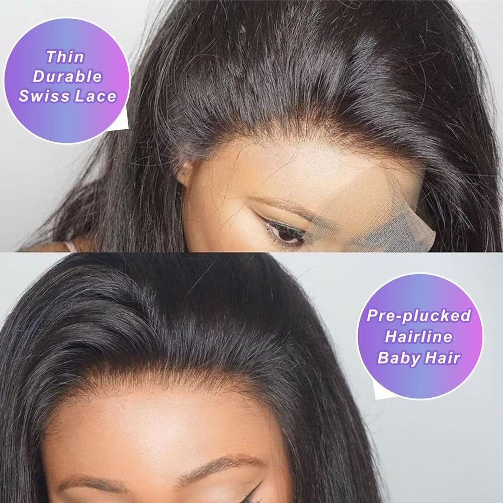 Aaliweya 5x5 Lace Closure Wig Body Wave Closure Wig for Women 180% Density 5x5 HD Lace Closure Wigs Human Hair Pre Plucked Glueless Lace Front Wig True to Length Natural Black Color 22inch