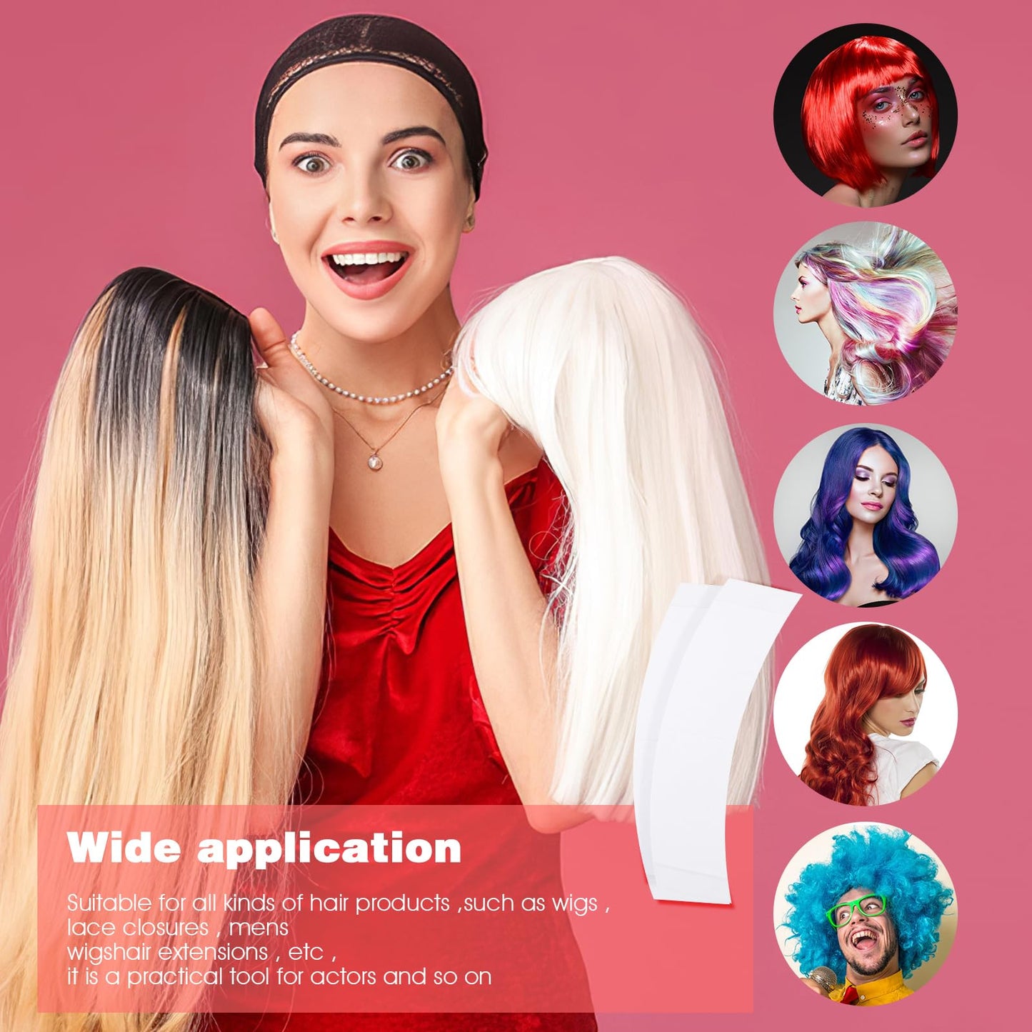 Prasacco 36 Wig Tapes - Invisible, Waterproof Double Side Tape for Lace Wigs, Toupees & Hair Extensions