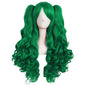 MapofBeauty 28 Inch/70 cm Lolita Long Curly 2 Ponytails Clip on Cosplay Wig (Grass Green)