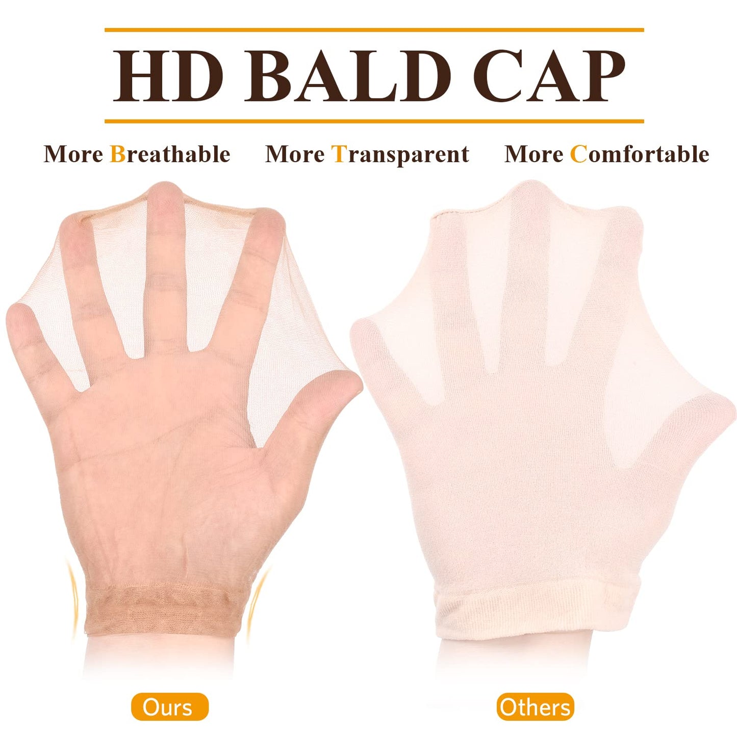 MORGLES HD Wig Cap for Women, 6Pcs Wig Caps Ultra thin Stretchy Nylon