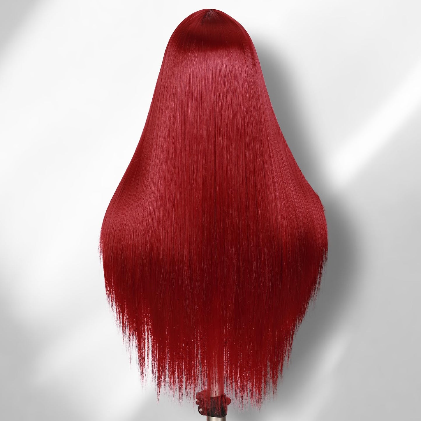 WIGER Red Wigs For Women Long Straight Red Hair Wig Middle Part Synthetic Colored Mermaid Cosplay Wig No Lace Nature Looking Girls Red Costume Full Wigs