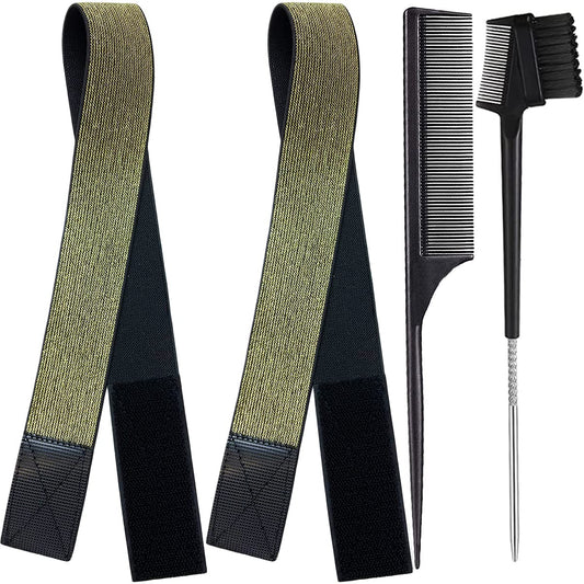 XConstellation Elastic Bands for Wig Grip - Lace Melting Edge Wrap, Adjustable Magic Buckle to Lay Edges, 2 Pcs Wig Accessories