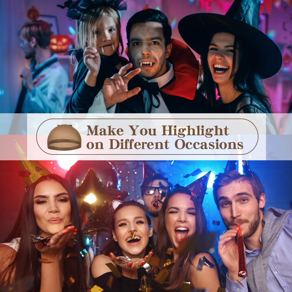 Dreamlover Wig Caps for Women, Brown Stocking Caps for Wigs, 12 Pieces