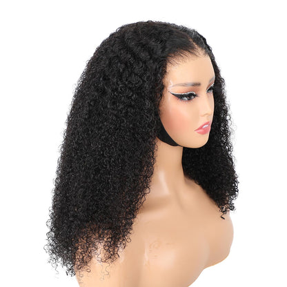 ISEE Wear and Go Glueless Wig Afro Kinky Curly Lace Front Wigs Human Hair 7x5 HD Lace Afro Curly Wigs for Women Lace Pre Cut Glueless Wigs Human Hair Pre Plucked 18 Inch