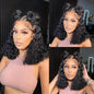 13x4 Lace Front Wigs Human Hair Pre Plucked 180 Density Brazilian Wet and Wavy Human Hair Wigs for Black Women Glueless Curly Lace Frontal Wig Natural Color (14 Inch)