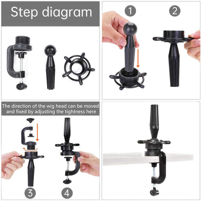 Wig Head Stand Mannequin Head 20"-24" Dome Cork Canvas Manican Block Head for Making Drying Styling Display Wigs with Stand
