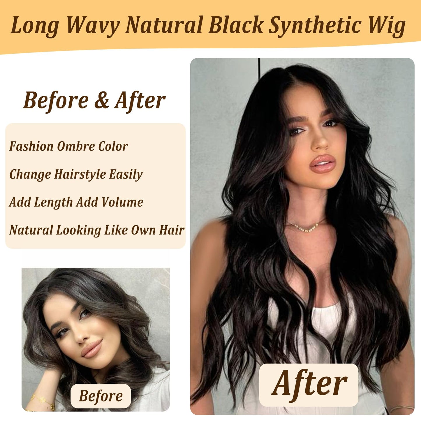 Mairead 26 Inch Long Curly Wavy Synthetic Lace Front Wigs for Black Women Synthetic Black Wig Middle Part Natural Looking Synthetic Heat Resistant Fiber for Daily Party Use