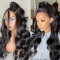 Pizazz 13x4 HD Lace Front Wigs Human Hair Pre Plucked with Baby Hair 180 Density Brazilian Body Wave Lace Frontal Human Hair Wigs Natural Color (18 Inch)