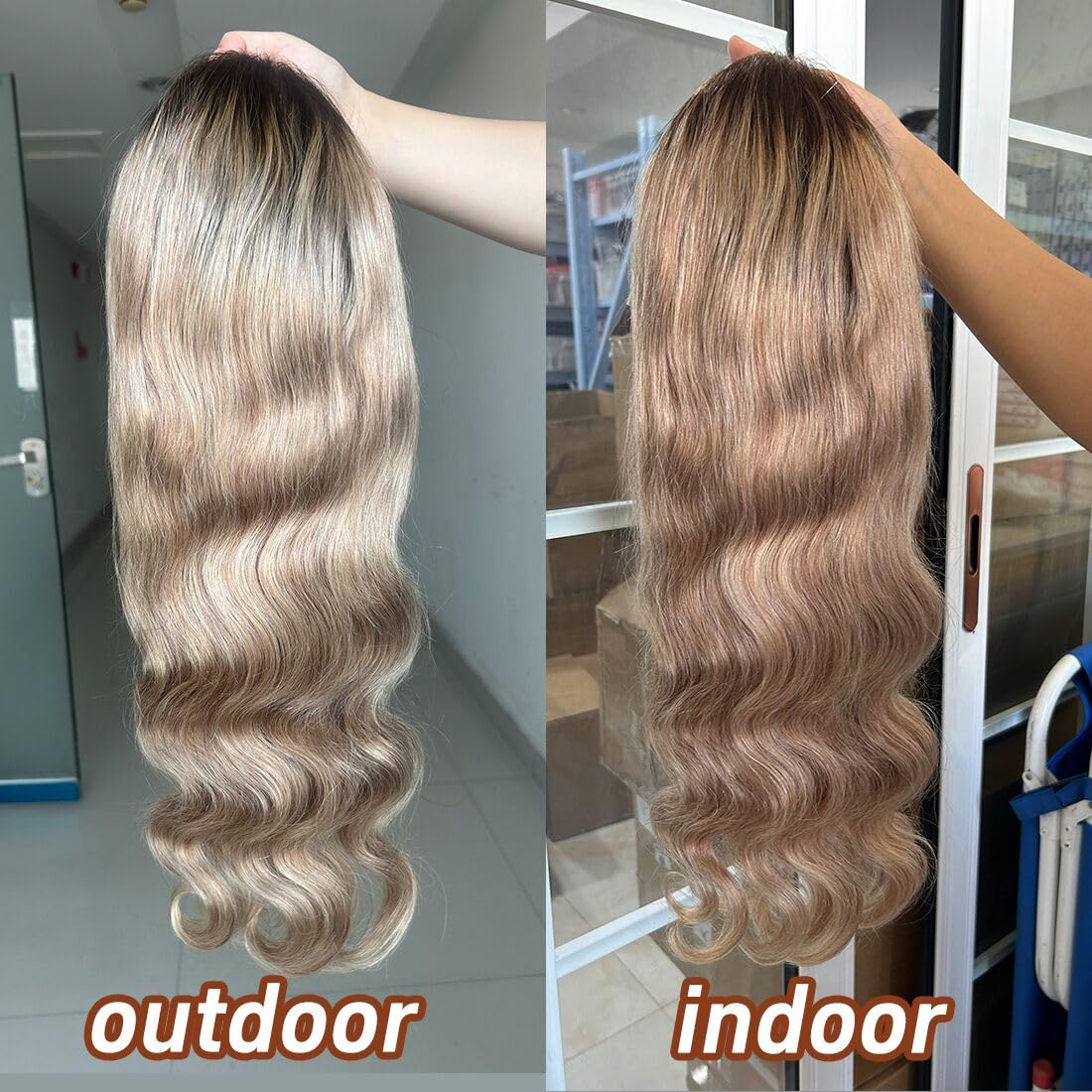 CIYOO 200% Density Milk Tea Ombre Ash Blonde Wigs Human Hair Pre Plucked 13x6 Body Wave Lace Front Wig for Women Hd Invisible Glueless Ombre Blonde Human Hair Wig 20 Inch