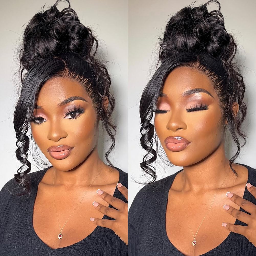 Ossilee Hidden Strap Glueless 360 Lace Front Wigs Human Hair Pre Cut Pre Bleached Pre Plucked Body Wave Invisi Strap 360 Full Lace Wigs Human Hair 200% Density HD Lace Front Wigs Human Hair 20inch